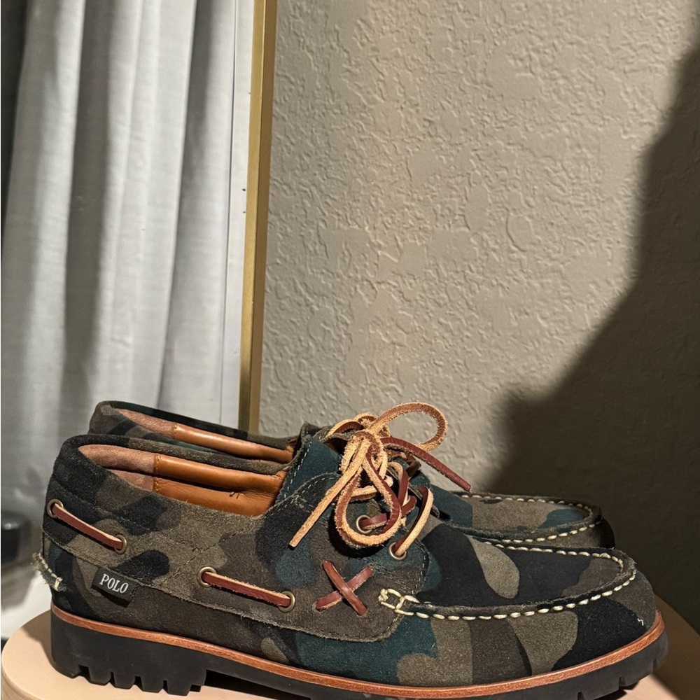Polo Ralph Lauren Men's Ranger Camo Suede Boat Shoes